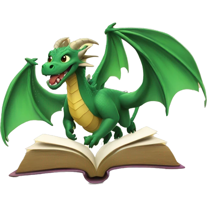 dragons flying out of book emoji