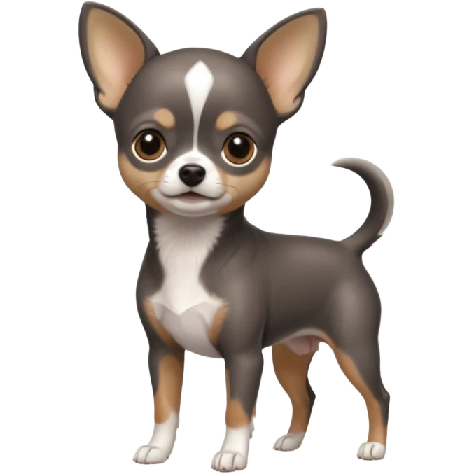 Dark graphite Chihuahua with white markings emoji