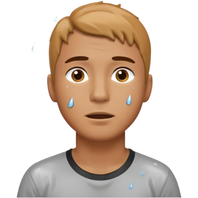 A man getting wet in the rain emoji