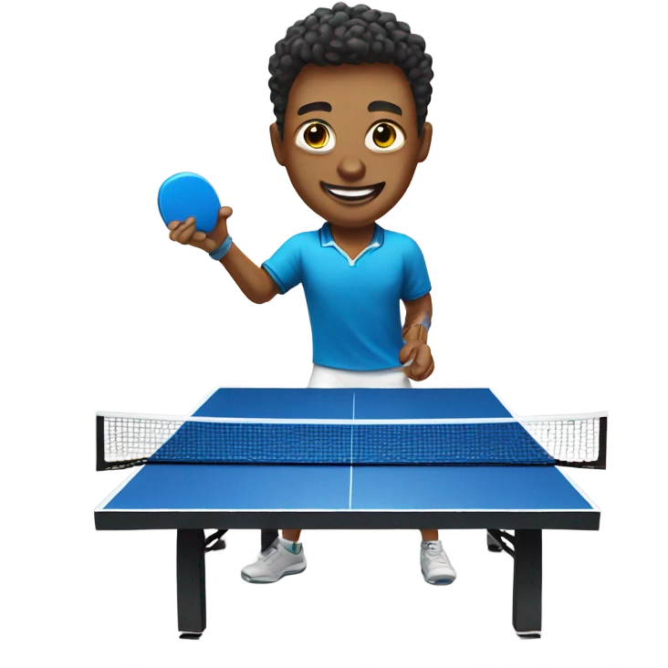 ping pong player with a smile emoji