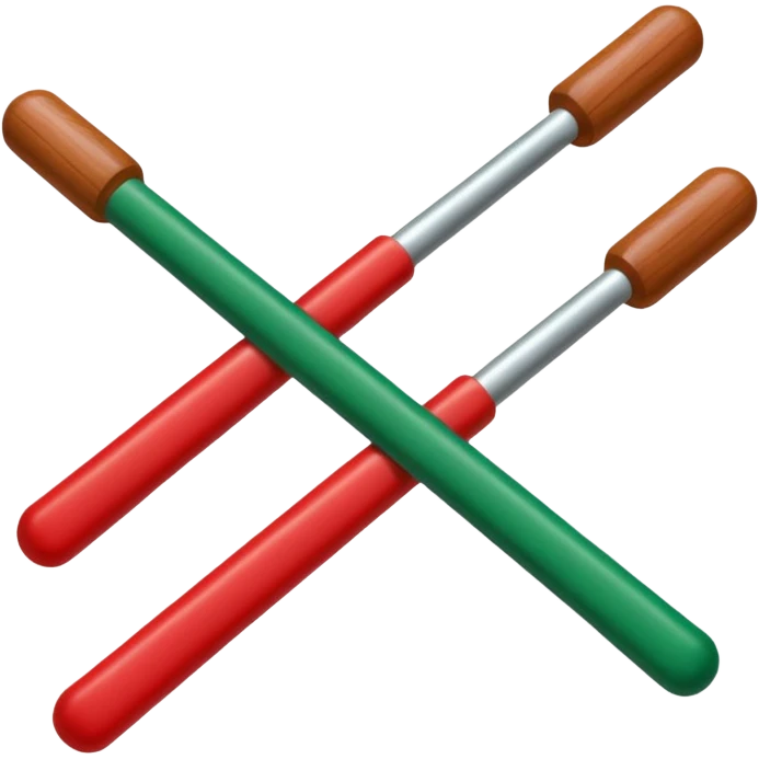 short heavy sticks with bisel endings christmas color emoji