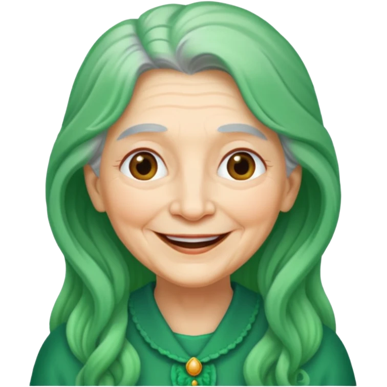 long green haired grandma emoji