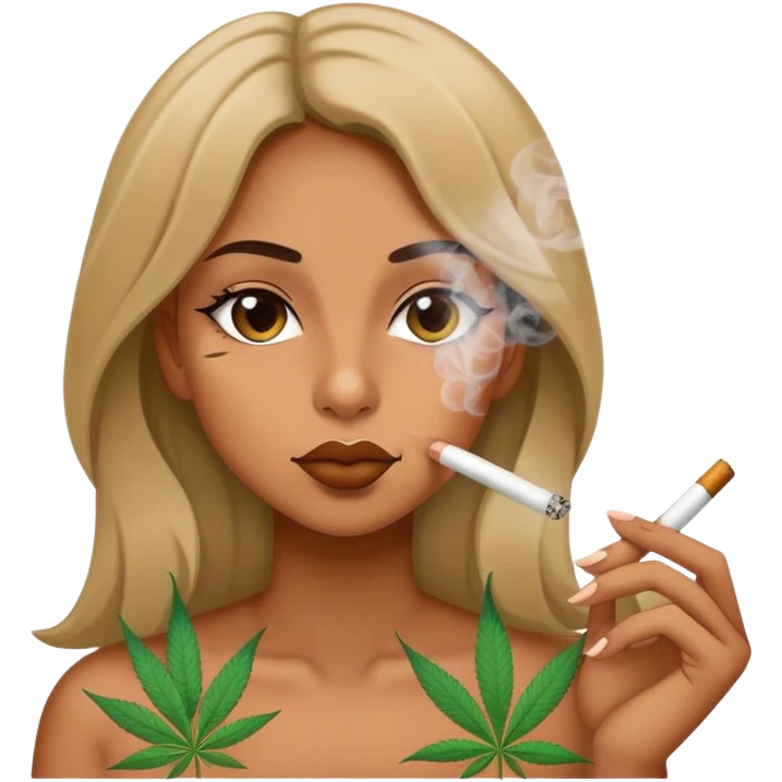 Girl smoking weed emoji