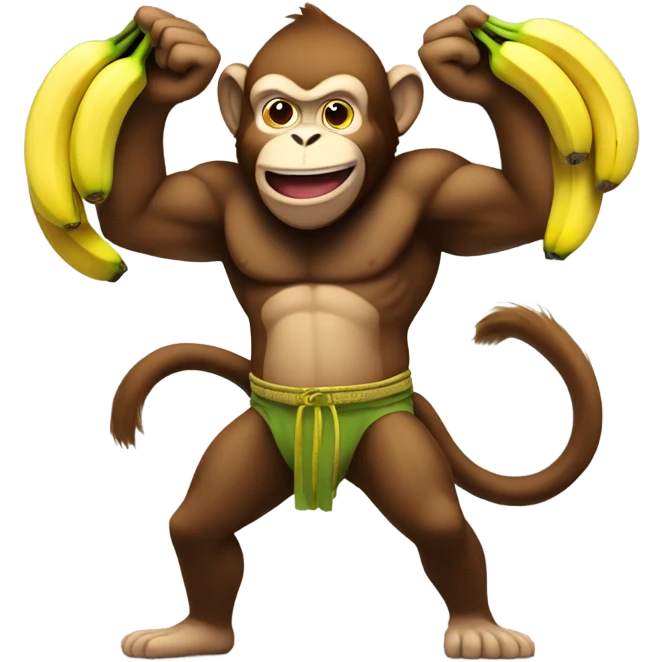 Big buff monkey with bananas emoji