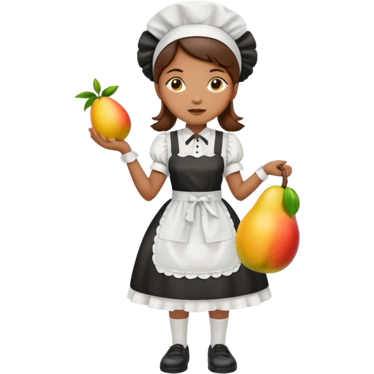 Mango dressed as a maid emoji