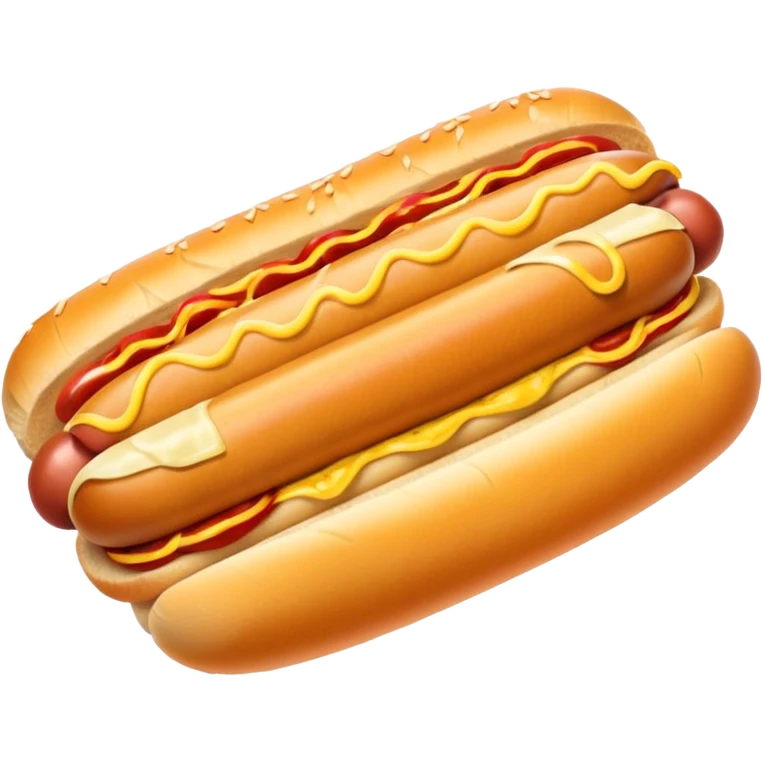 Hot dog with sauerkraut and spicy mustard in a hot dog bun emoji