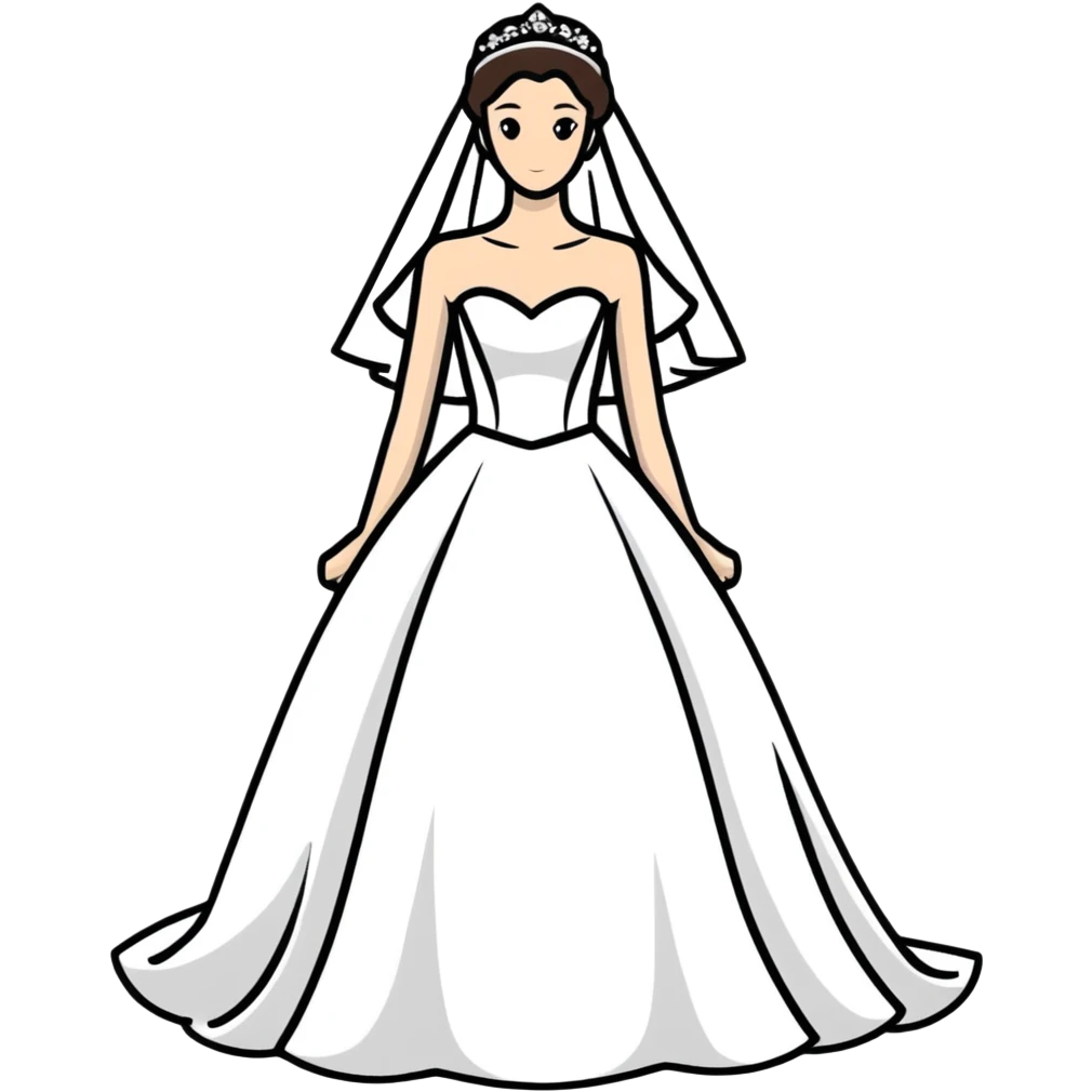 cartoonish wedding dress emoji