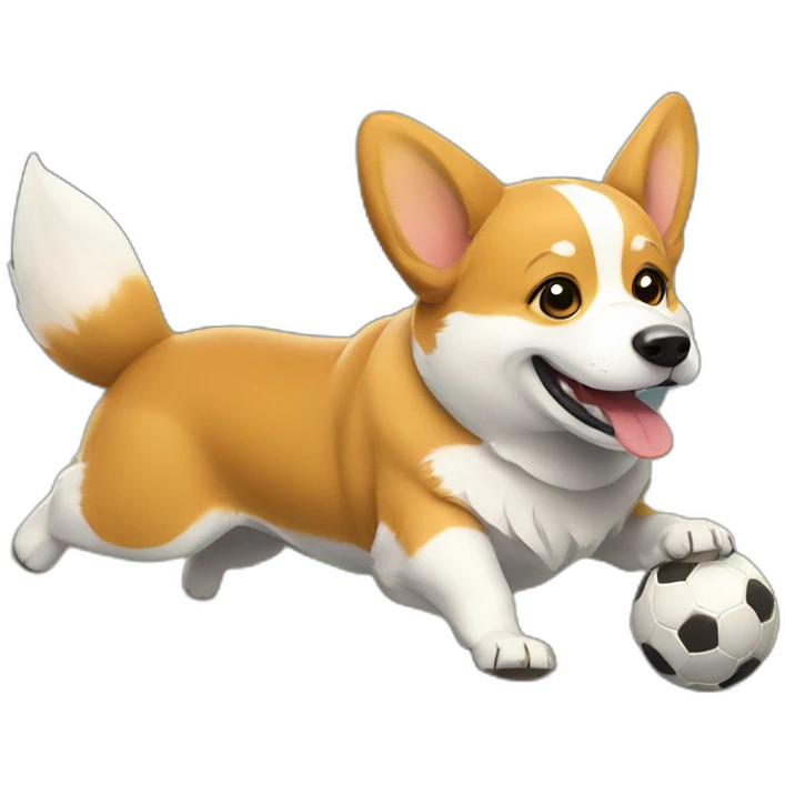 Corgi play football emoji