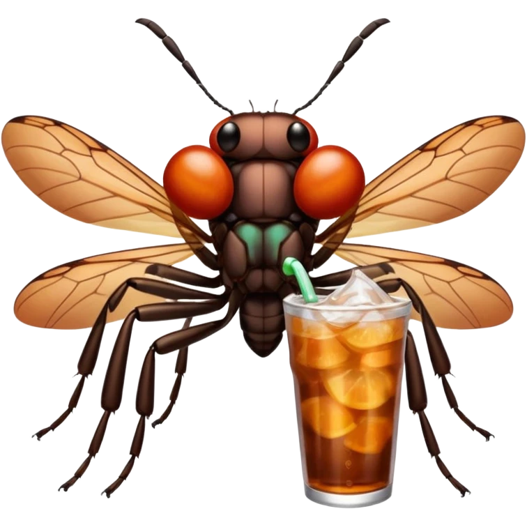 insect drinkig soda emoji