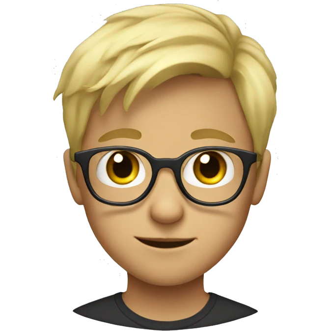 Blonde boy with glasses emoji