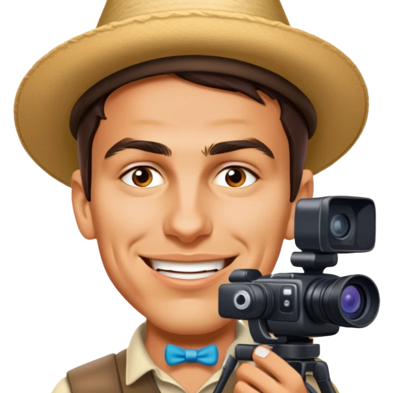 Make him a YouTuber or vlogger at Disney world emoji