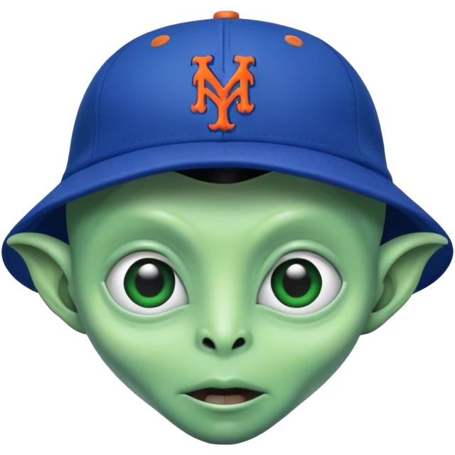 Alien with a Mets hat emoji