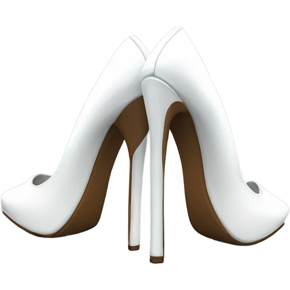 white latex mid heel shoe front and back view emoji