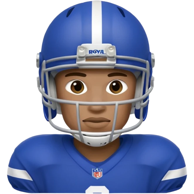 College football player helmet in a royal blue color only face emoji