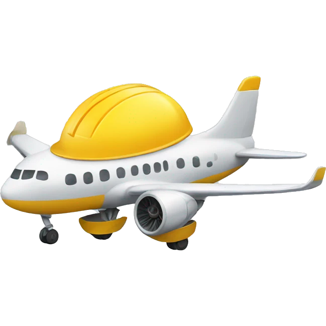 Plane with a hard hat emoji