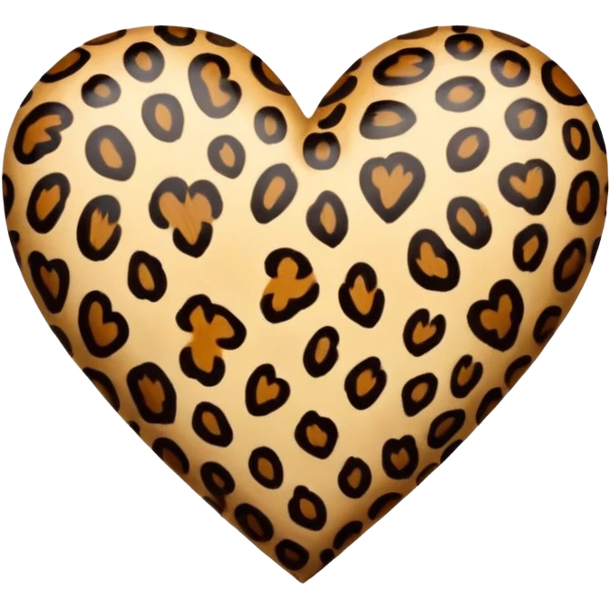 A leopard print heart  emoji