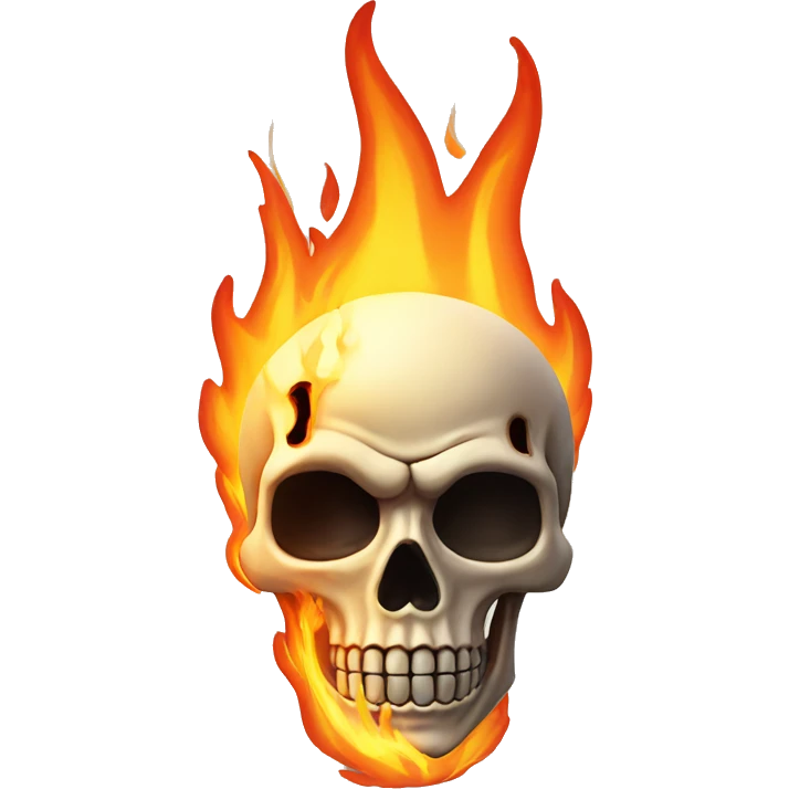 a skeleton on fire ￼ emoji