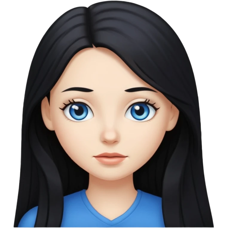 White girl with long black hair  emoji