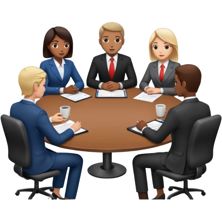 The scene where people gather and have a meeting emoji