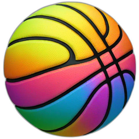 Raimbow basketball  emoji