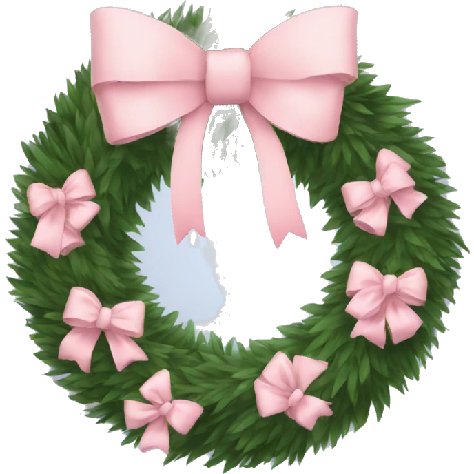 wreath with pale pink bows christmas mood emoji