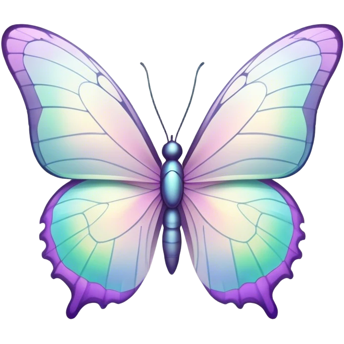 Pastel white iridescent butterfly emoji