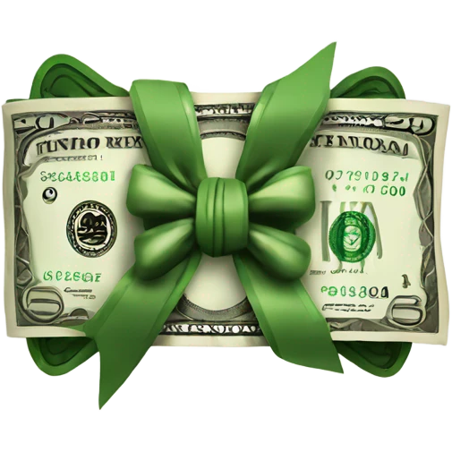 Money with bow emoji
