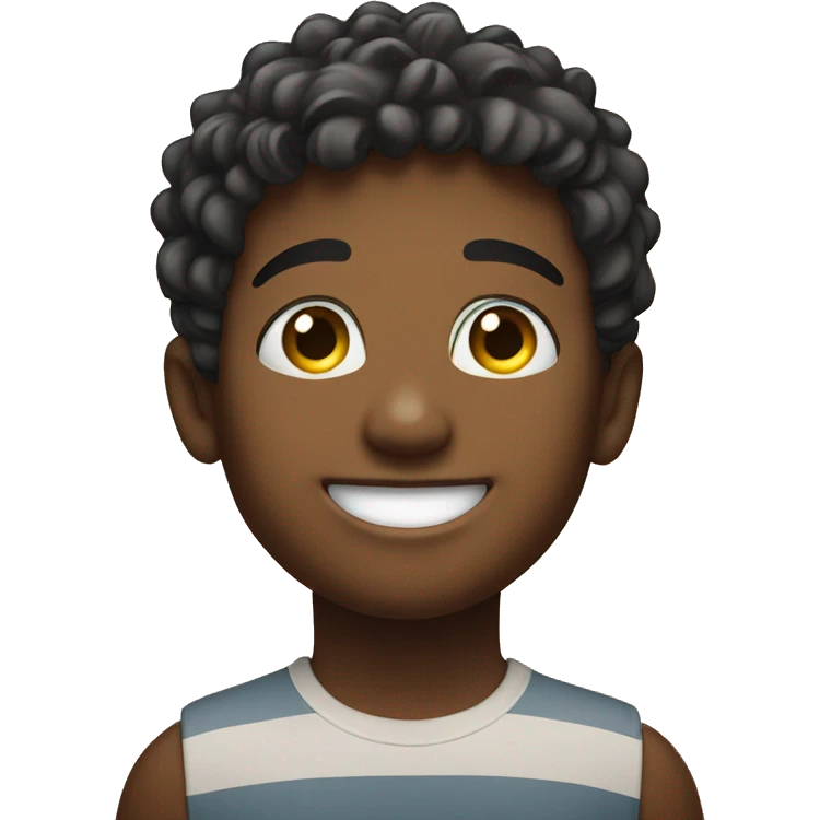 smiling boy at sunrise beach emoji