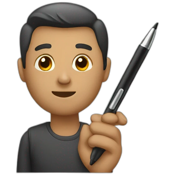man holding a pen emoji