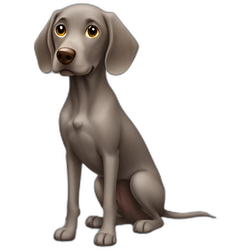 weimaraner with brown bird hunt emoji