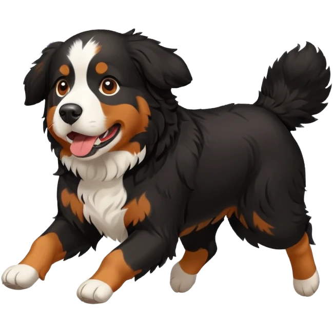 A Bernese mountain dog running from fireworks  emoji