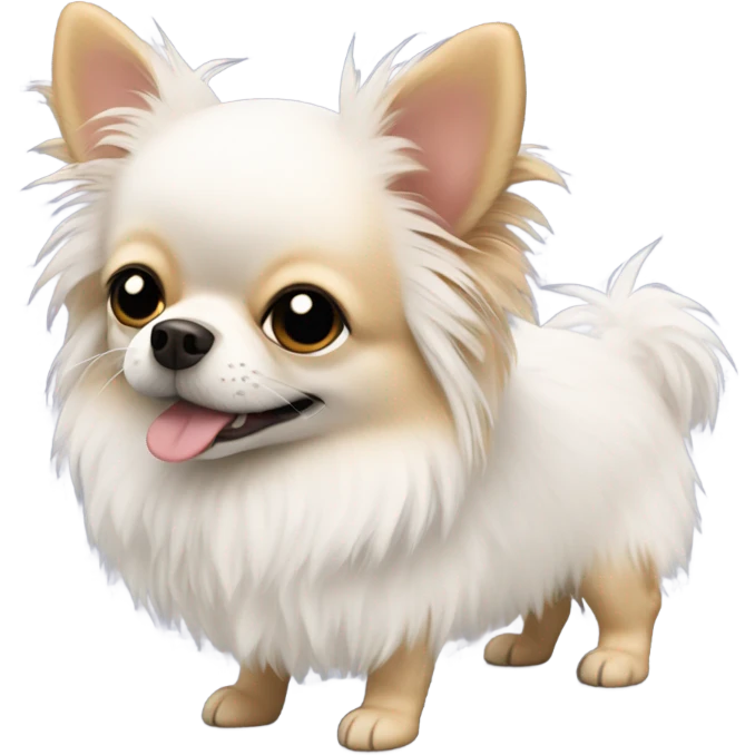 Shaggy white fat chihuahua  emoji