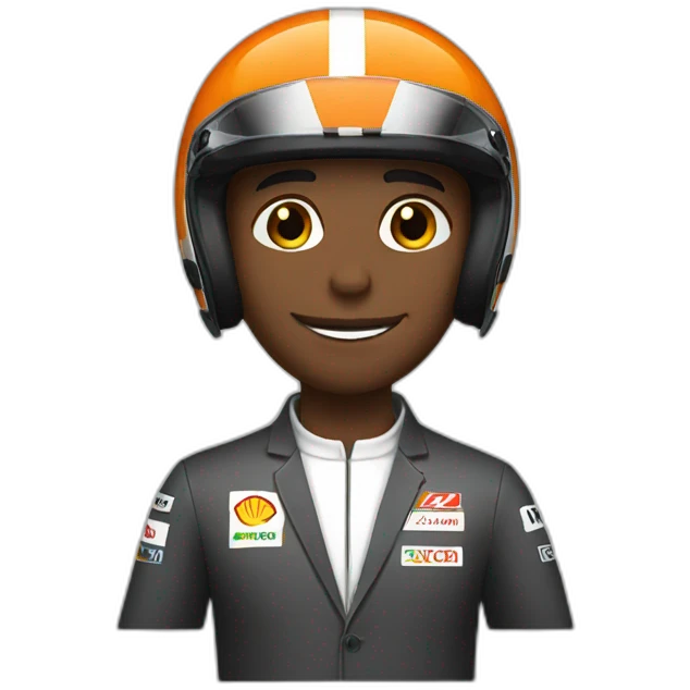 formula 1 driver with its suit emoji