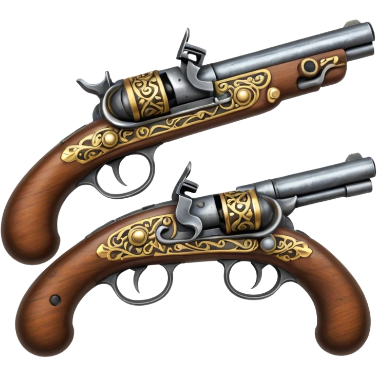 2 flintlock pistols laid on top of one another emoji