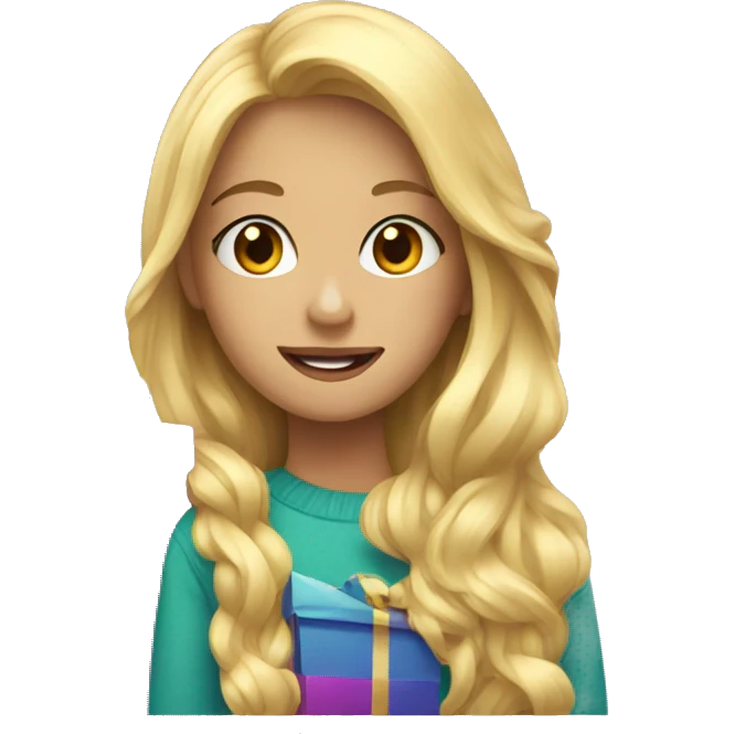 Blond girl with presents  emoji
