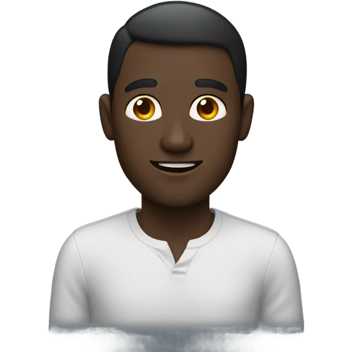 man pointing at his ear dark skin tone emoji