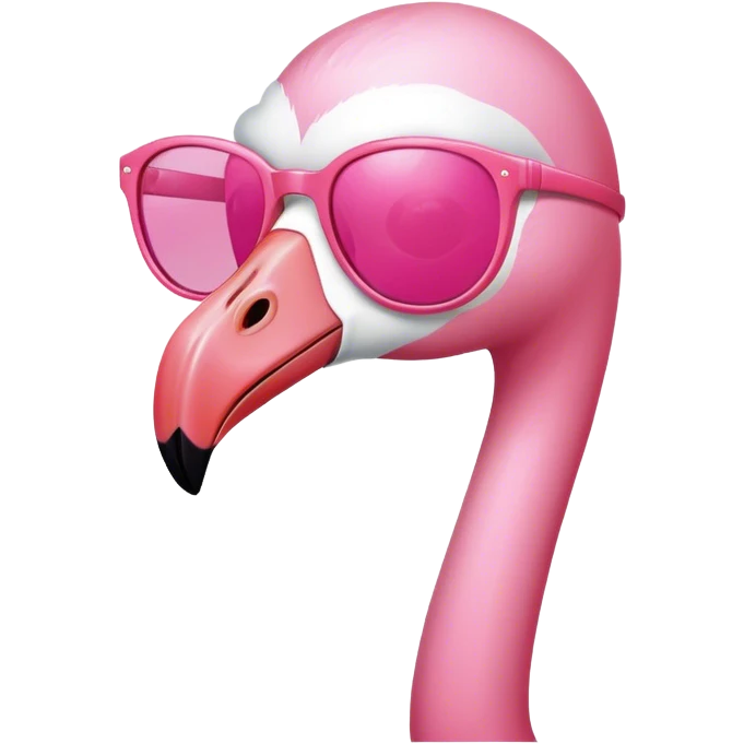 Pink flamingo with hot pink sunglasses  emoji