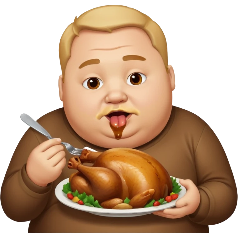 Fat man eatingturjey emoji
