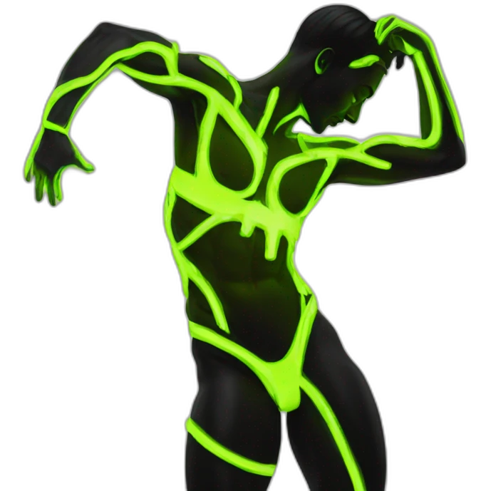  male dancer big booty neon sign style emoji