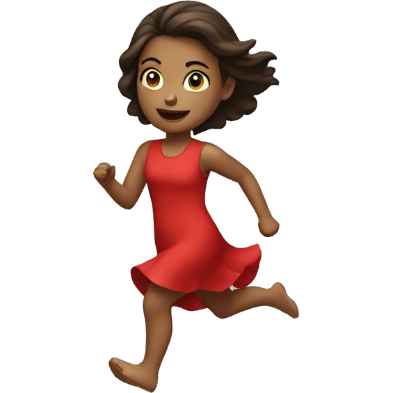 Girl with red dress running emoji