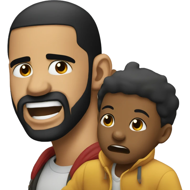 drake crying being chased by a child emoji