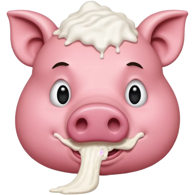 A hog snorting a line of flour  emoji