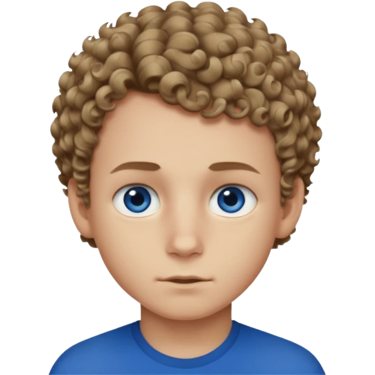 boy with deep blue eye, short curly dark blonde hair with strong jaw emoji