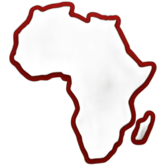 Africa card in red emoji