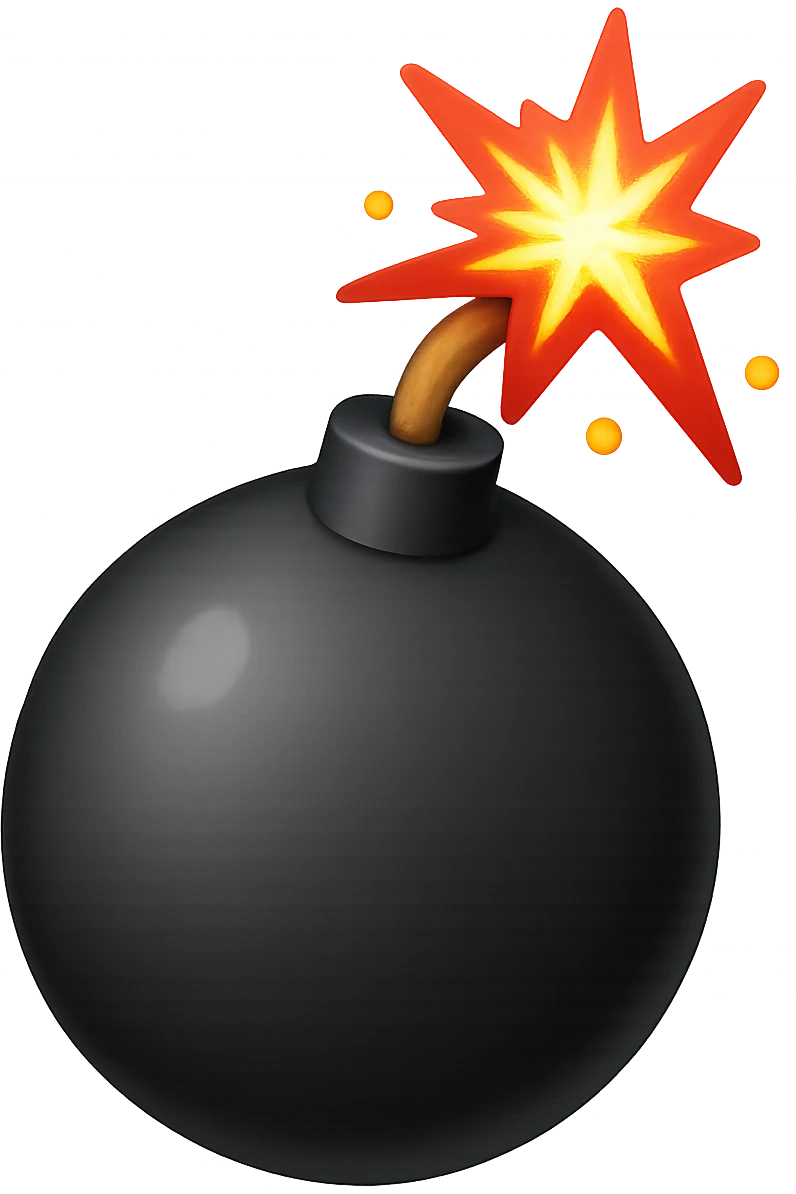 emoji stile iphone di una bomba che esplode emoji