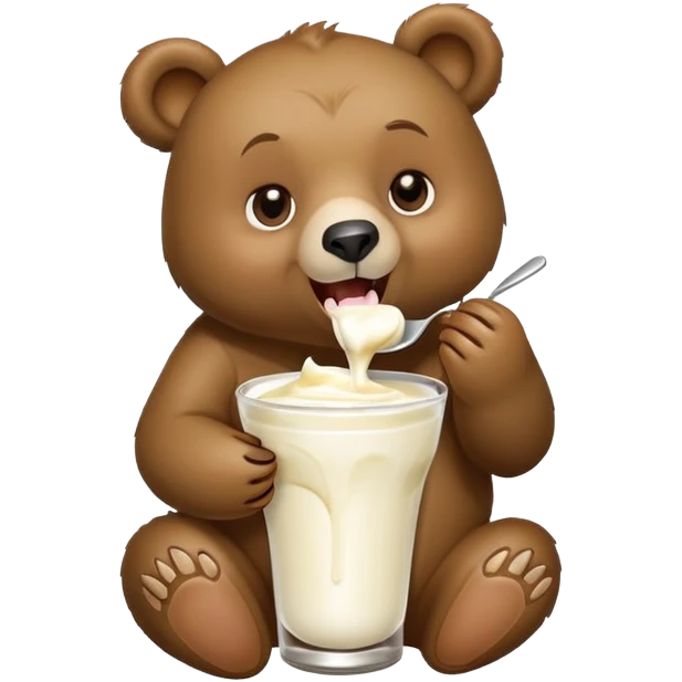 Bear eat yogourt  emoji