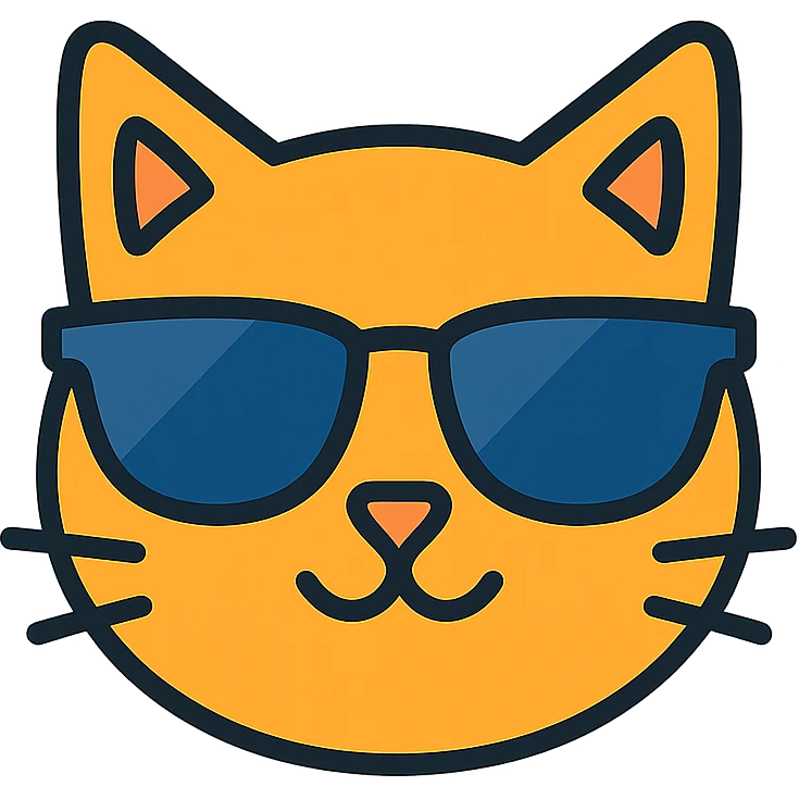 A cat wearing sunglasses emoji
