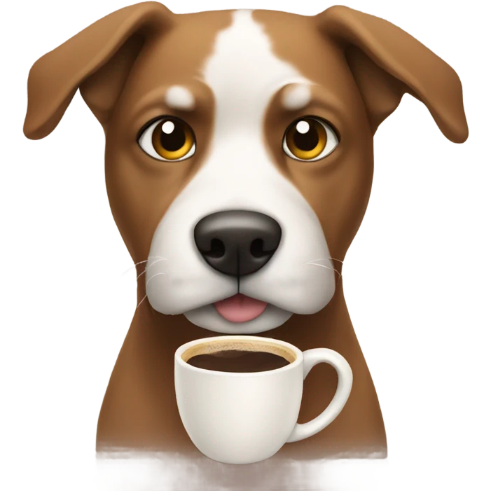 Dog with coffee emoji