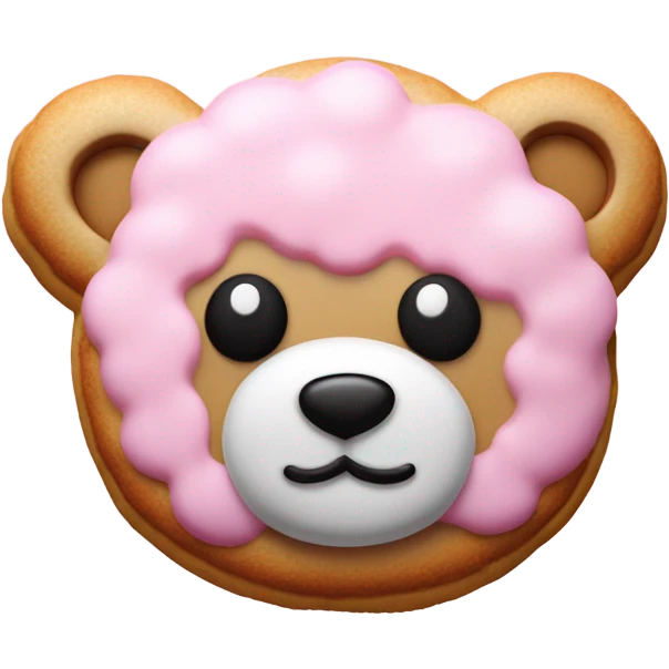 Pink clouds teddy bear cookies sparkles  emoji