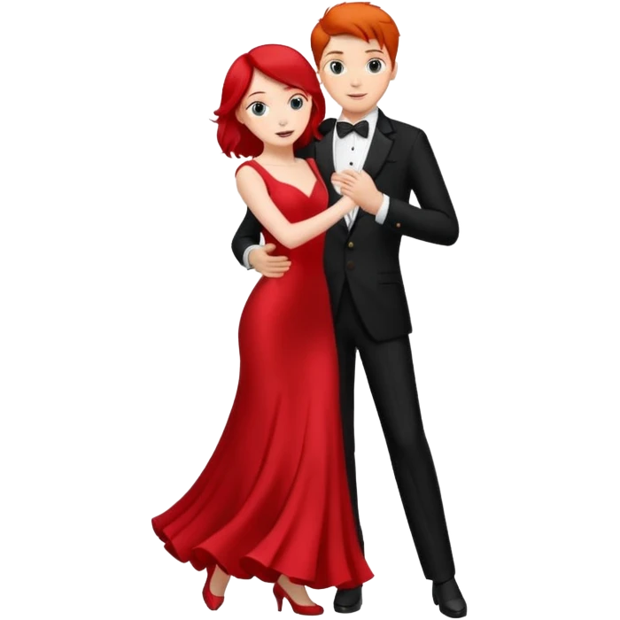 Ballroom dancing with girlred and boyblack  g emoji